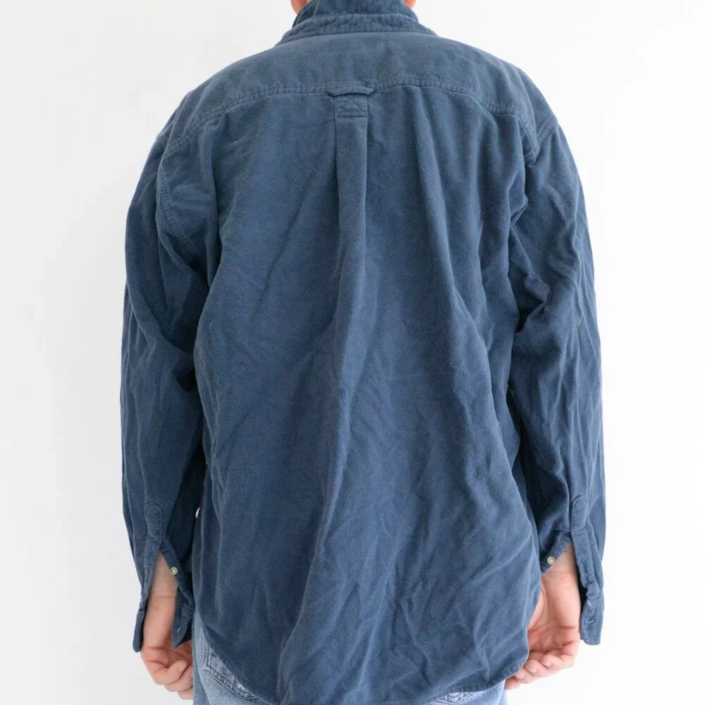 VTG River Trader Fleece Outdoor Button Down Heavyweight 100 Percent Cotton Shirt - Picture 2 of 11
